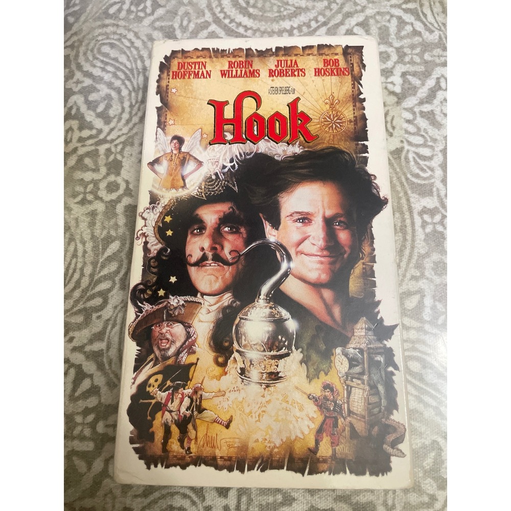 Hook VHS 1992 Movie Robin Williams Dustin Hoffman Steven Spielberg Fantasy PG